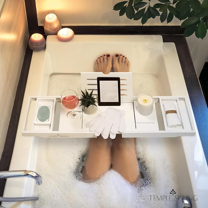 Temple Spring Bamboo Bathtub Tray Caddy - Image 6