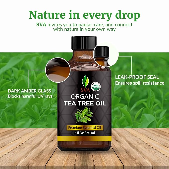 SVA Tea Tree Essential Oil Organic – 2 Fl Oz – 100% Natural Organic Tea Tree Oil - Image 7