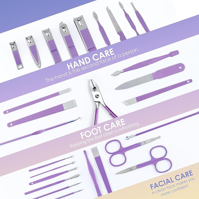 Manicure Set Professional Manicure Kit - 30 in 1 Pedicure Kit Nail Clippers Set - Image 5