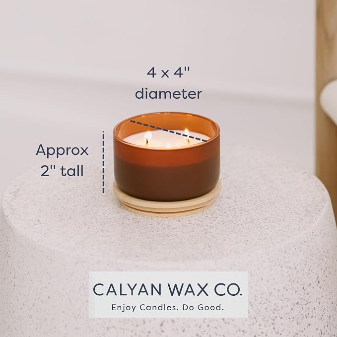 Calyan Wax Co. Mahogany & Cashmere 3 Wick Scented Candle - Image 6