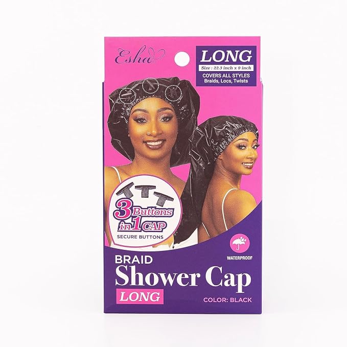 Esha Girl - Shower Cap for Extra Long Hair, Twists – Waterproof – Snug Fit - Image 7