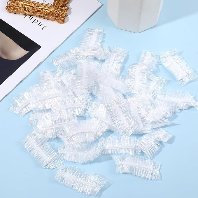 100 Pcs Disposable Ear Covers for Shower, Waterproof Plastic Ears Shower Caps - Image 4