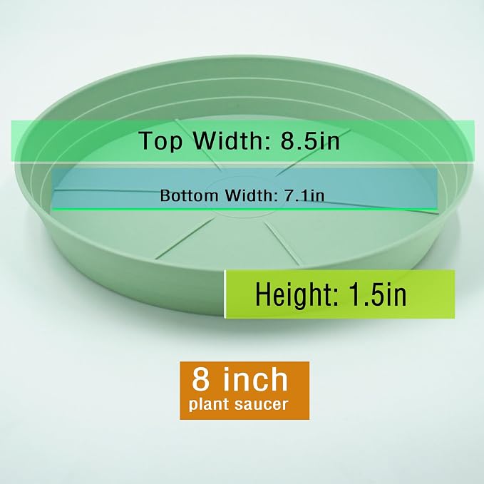 LWALRS Plant Saucer 8 Inch 4 Pack 6 8 10 12 14 16 18 20 25, Plastic Plant Trays - Image 2