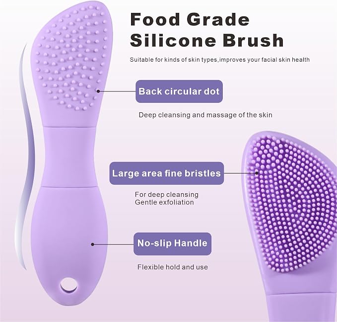 Blackhead Remover Tools, Silicone Face Scrubber Pore Cleaning Brush Mask - Image 3