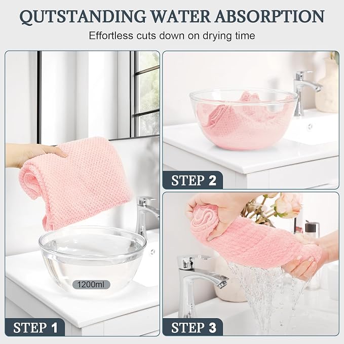 BEoffer 2 Pack Microfiber Hair Towel - Image 3