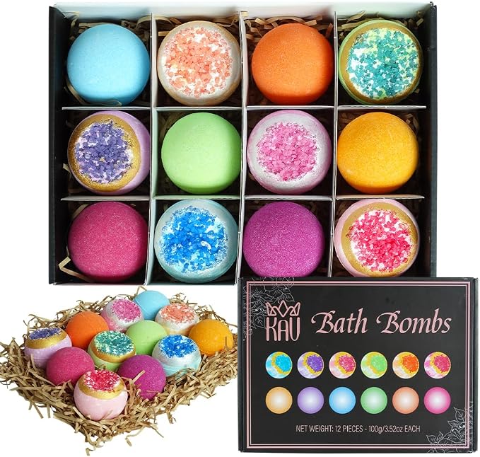 KAV Bath Bombs for Women — Natural Geode Bathbombs for Girls, Tweens | Set of - Image 3