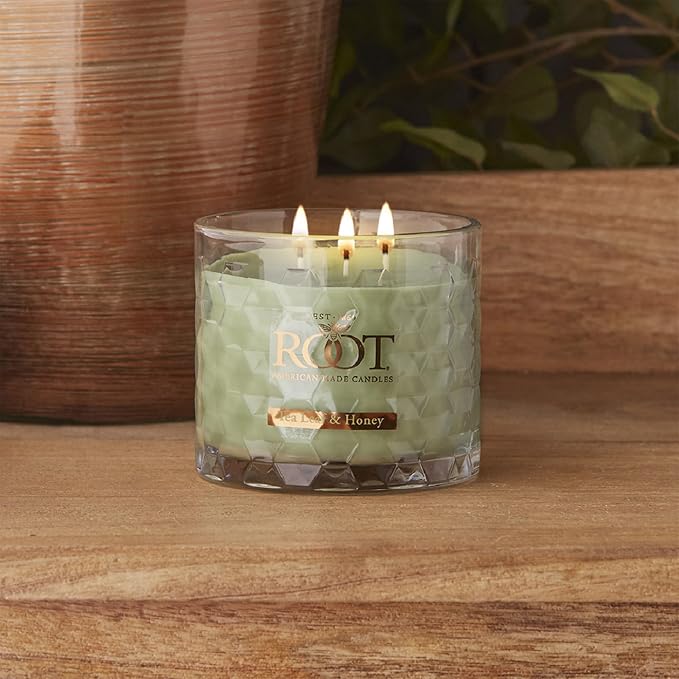 Root Candles Scented Candles Honeycomb Glass Premium Handcrafted Beeswax Blend - Image 2