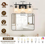 Asnxcju 3-Light Matte Black Vanity Light - Image 2