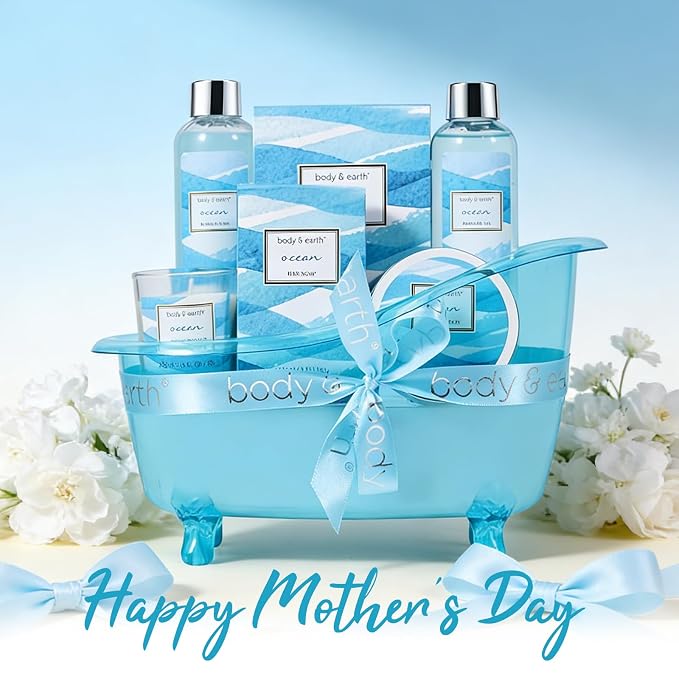 Bath and Body Gift Set for Women, Body & Earth Ocean Gift Basket, Body Lotion - Image 2