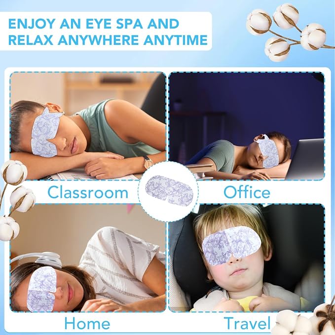XPCARE 60 Pack Steam Eye Masks for Dry Eyes, SPA Warm Sleep Eye Mask, - Image 7