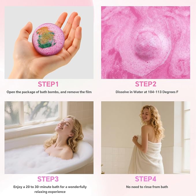 CalmNfiz Bath Bombs for Women, Natural Bubble Bathbombs - Image 5