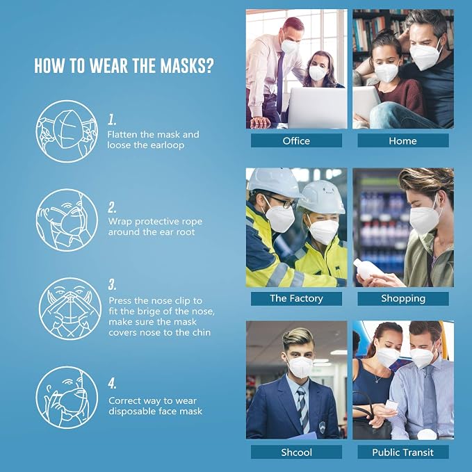 WWDOLL KN95 Face Mask 50 Pack, KN95 Masks 5-Layer Breathable Mask - Image 6