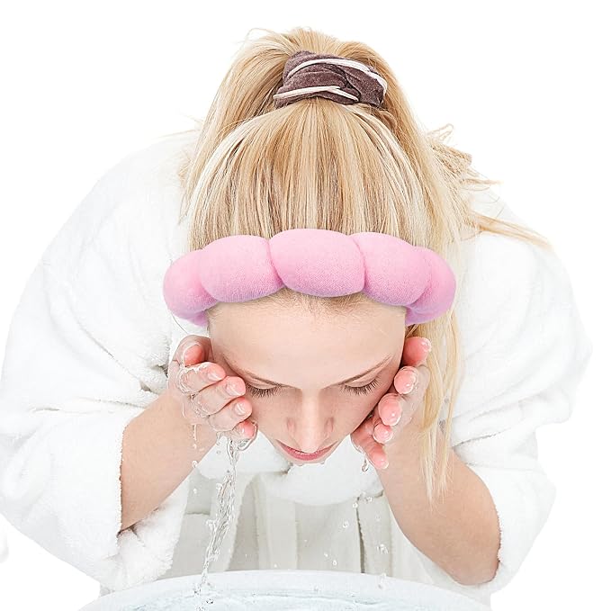 Zkptops Spa Headband for Washing Face Wristband Set Sponge Makeup Skincare - Image 9