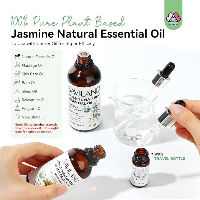 SAVILAND Jasmine Essential Oil for Cuticle Nails Hands: Ultra Repairing Cuticle - Image 6