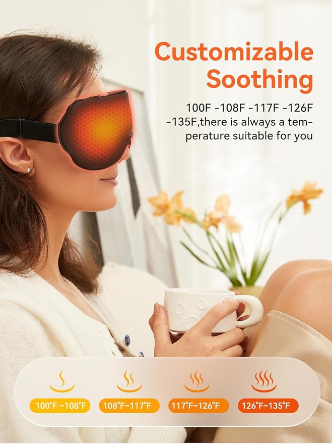 Heated Eye Mask for Dry Eye Relief, Cordless Warm Compress Sleep Mask - Image 2