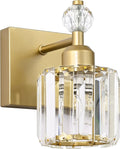 PRESDE Single Crystal Wall Sconce, Modern Gold Vanity Light Fixture, 1-Light by HOME