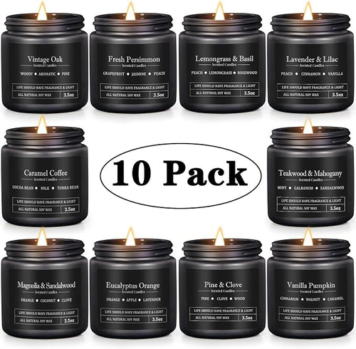 10 Pack Scented Candles for Men, Masculine Candle Gift Set - Image 2