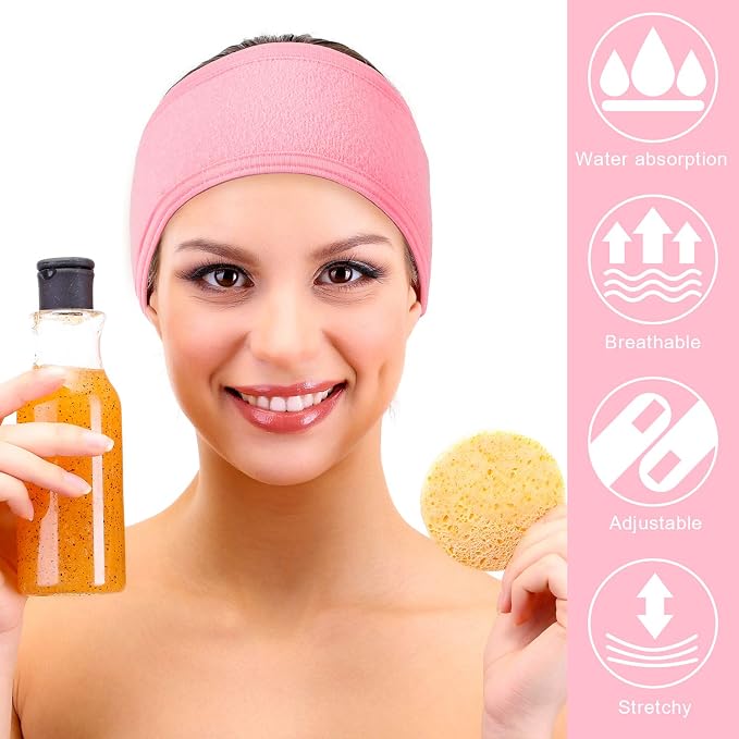 Whaline 4 PCS Spa Headband, Make up Hair Band, Stretch Terry Cloth Headband - Image 5