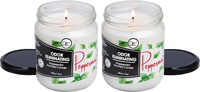 Peppermint Two Pack Odor Eliminating Highly Fragranced Candle - Image 2