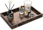 Marble Bathroom Vanity Tray, Natural Luxury Vanity Home Kitchen Bathroom Table by HESHIBI