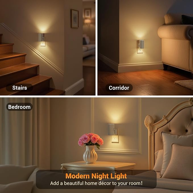 JandCase Night Lights Plug into Wall, Dimmable Gray Night Lights - Image 5