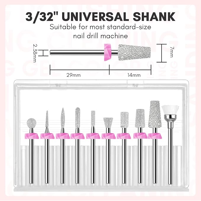 Makartt Nail Drill Bits:10Pcs Dimond Sanding Bit Sets - Image 4