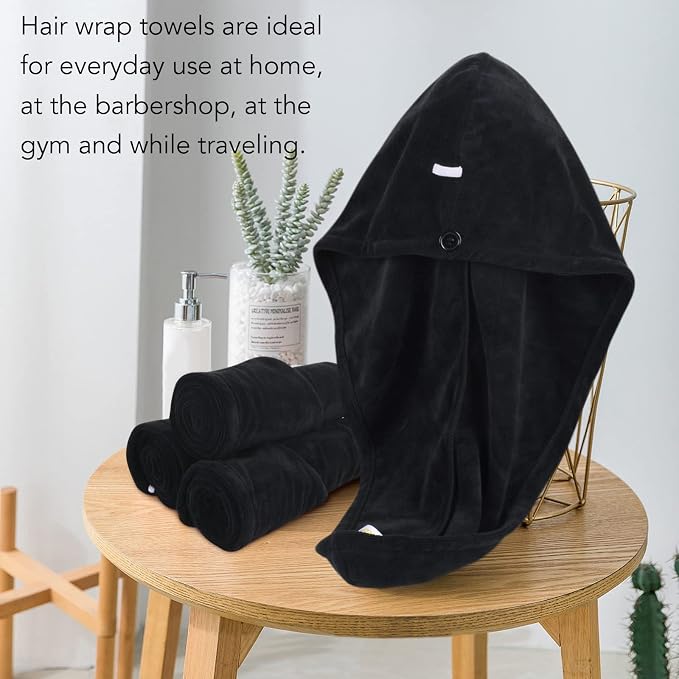 SINLAND Microfiber Hair Drying Cap Hair Towel Turban Twist - Image 5