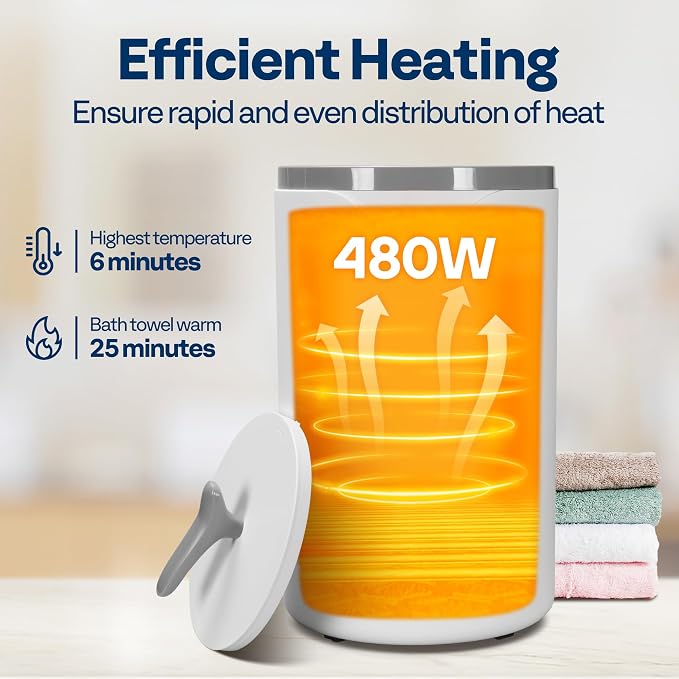 VIVOHOME 20L Towel Warmer for Bathroom, Large Towel Heater Bucket - Image 5