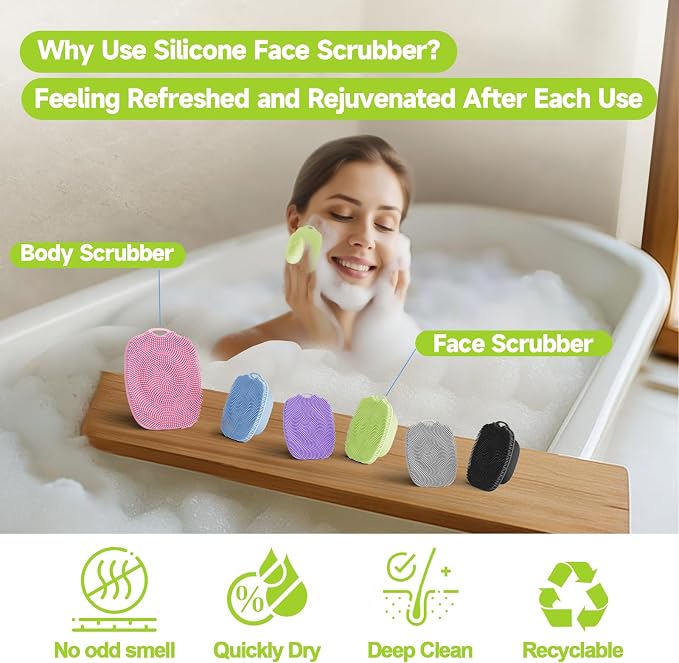 2 PCS Face Scrubber, Soft Silicone Face Exfoliator - Image 6
