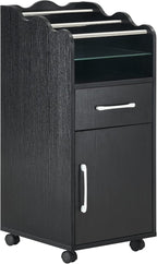 BarberPub Salon Cart with Storage Cabinet with with Drawers Engineered Wood by BarberPub