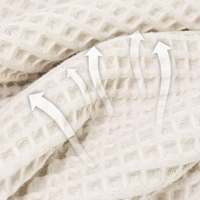 Jacquotha Waffle Bath Towels Set of 2 – Cotton, Quick Dry, Low Lint, 31” x 62” - Image 3