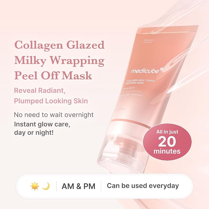 medicube Wrapping Mask Collagen Glazed Milky Glow Daytime Peel Off Mask | Quick - Image 2