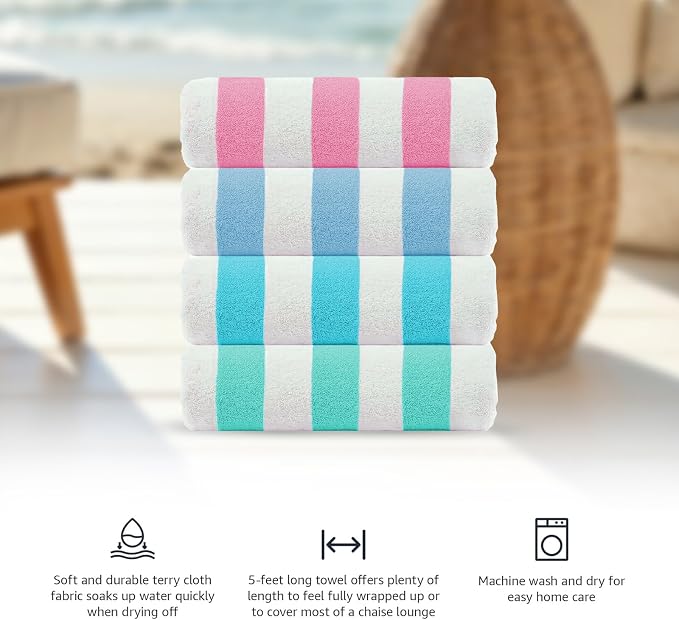 CASA COPENHAGEN Cabana Beach Towel Designed in Denmark Rough and Tough - Image 4