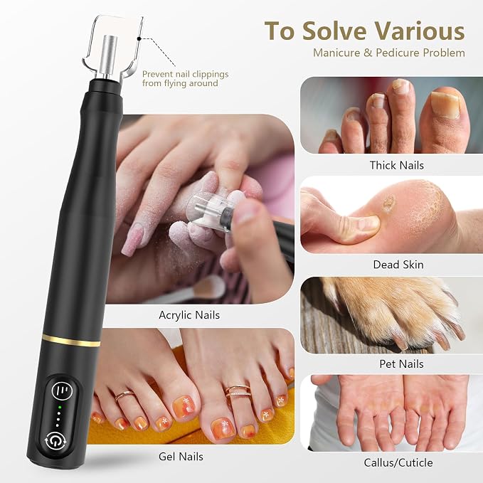 TUOBEO Cordless Nail Drill Electric Rechargeable File Kit, Professional Efile - Image 3