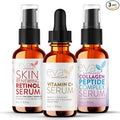 Eva Naturals Trifecta Face Serum Set – Retinol, Vitamin C & Peptides by EvaNaturals