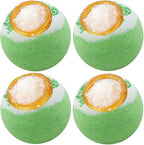 Green Tea Coarse Salt Bath Bombs Balls, Moisturizing Dry Skin, Fizzy Spa by Focusingonbathingproducts