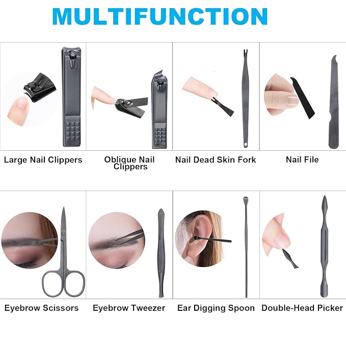 8 PCS Nail Clippers, ONEHERE Premium Manicure Set, Professional Grooming Gift - Image 4