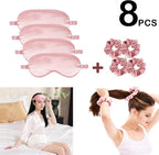 Satin Eye Mask 8Pcs Silk Sleep Masks Silky Blindfold Eyeshade Blackout Eyes - Image 2