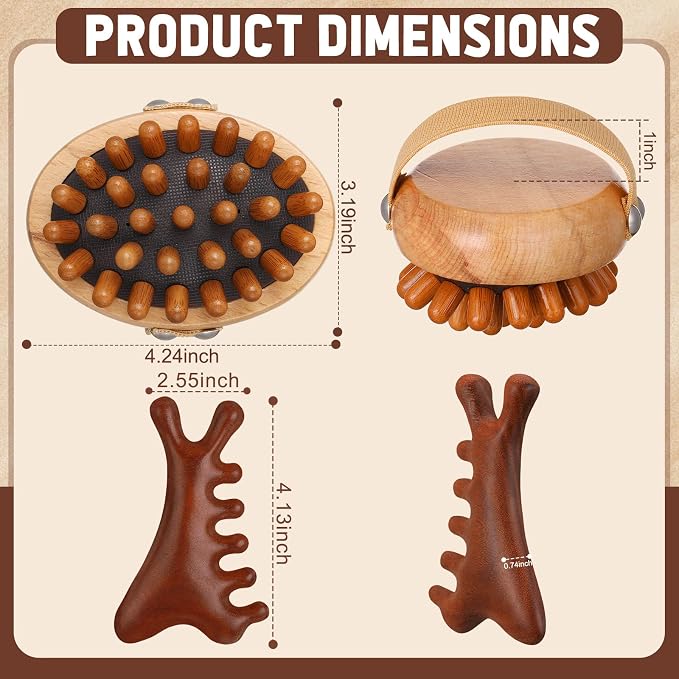 ProSuites Wooden Meridian Massage Body Brush - Image 2