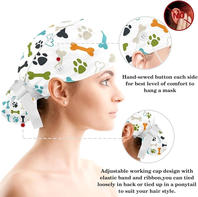 Ethnic Aztec Pattern Adjustable Scrub Cap Hat - Image 3