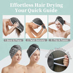 VOOVA & MOVAS Dark Gray Microfiber Hair Towel Wrap - Image 5