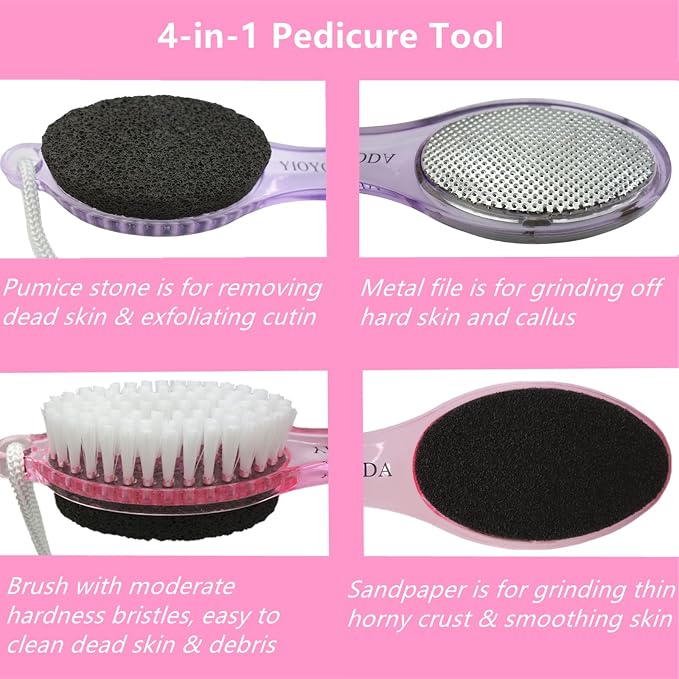 Foot File Callus Remover 4-in-1, Feet Scraper Pedicure Tools - Image 2