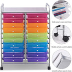 Giantex 20 Drawer Rolling Storage Cart Tools Scrapbook Paper Office School - Image 7