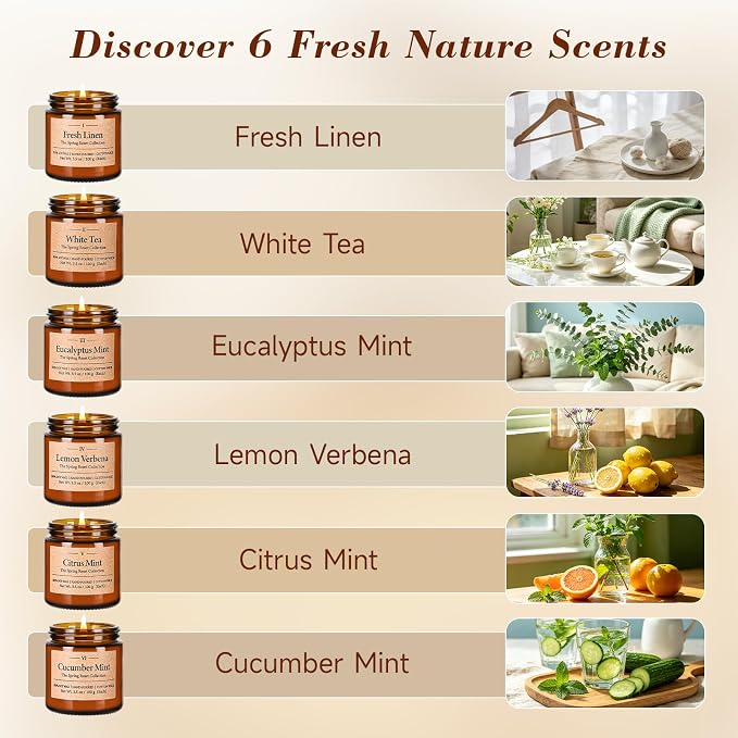 12 Pack Scented Soy Candles Set, 3.5oz Glass Jar Aromatherapy Candles, 20-25H - Image 8
