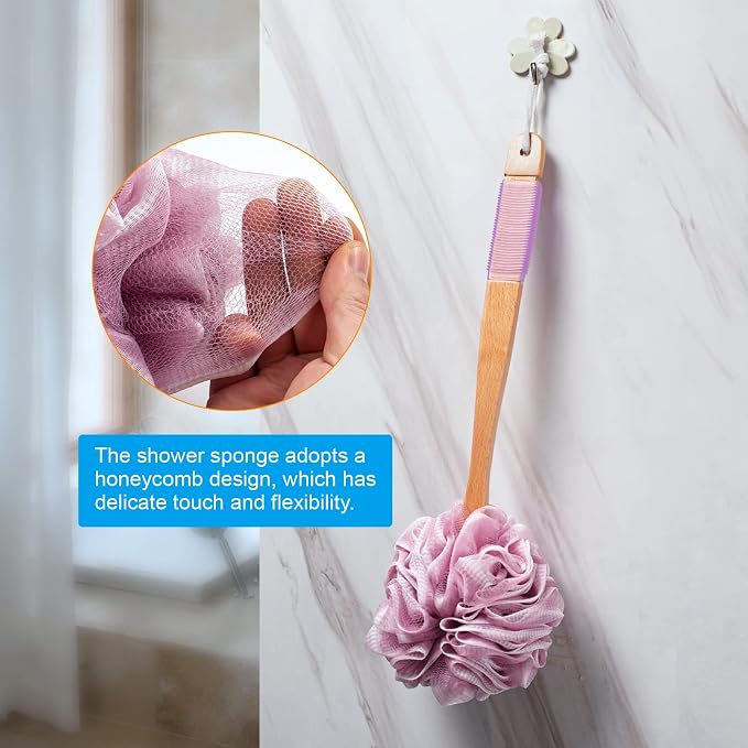 AmazerBath Shower Sponge Loofah Back Scrubber, PE Soft Mesh Loofah Body Scrubber - Image 6