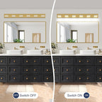 SineRise LED Modern Bathroom Vanity Light Fixtures, Brass Modern Acrylic - Image 6
