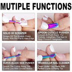 2PCS Metal Cuticle Pusher and Scraper, Colorful Nail Trimmer Cutter Stainless - Image 2