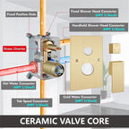 Midanya Shower System with Tub Spout, Bathtub Shower Faucet Set with Square - Image 6