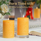 Orange Lemongrass Scented Pillar Candles 4 Pack, 60 Hours Long Lasting Burn - Image 4