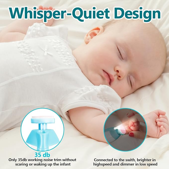 Qunlions life Baby Nail Trimmer Electric, 6 in 1 Rechargeable Baby Nail - Image 6